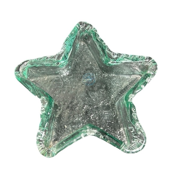 Eco Glass Recycled Glass Star Shaped Glass Bowl Art Made in Spain - Picture 1 of 5